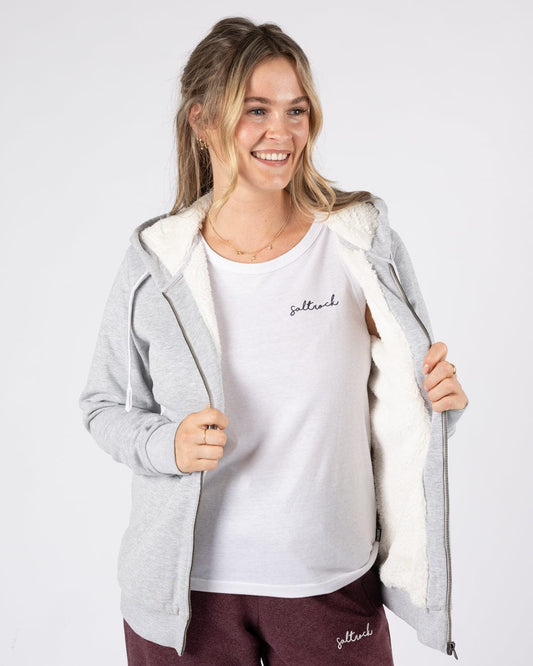 Velator - Womens Borg Lined Hoodie - Grey