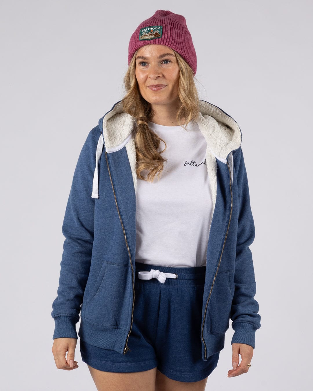 Velator - Womens Borg Lined Hoodie - Navy