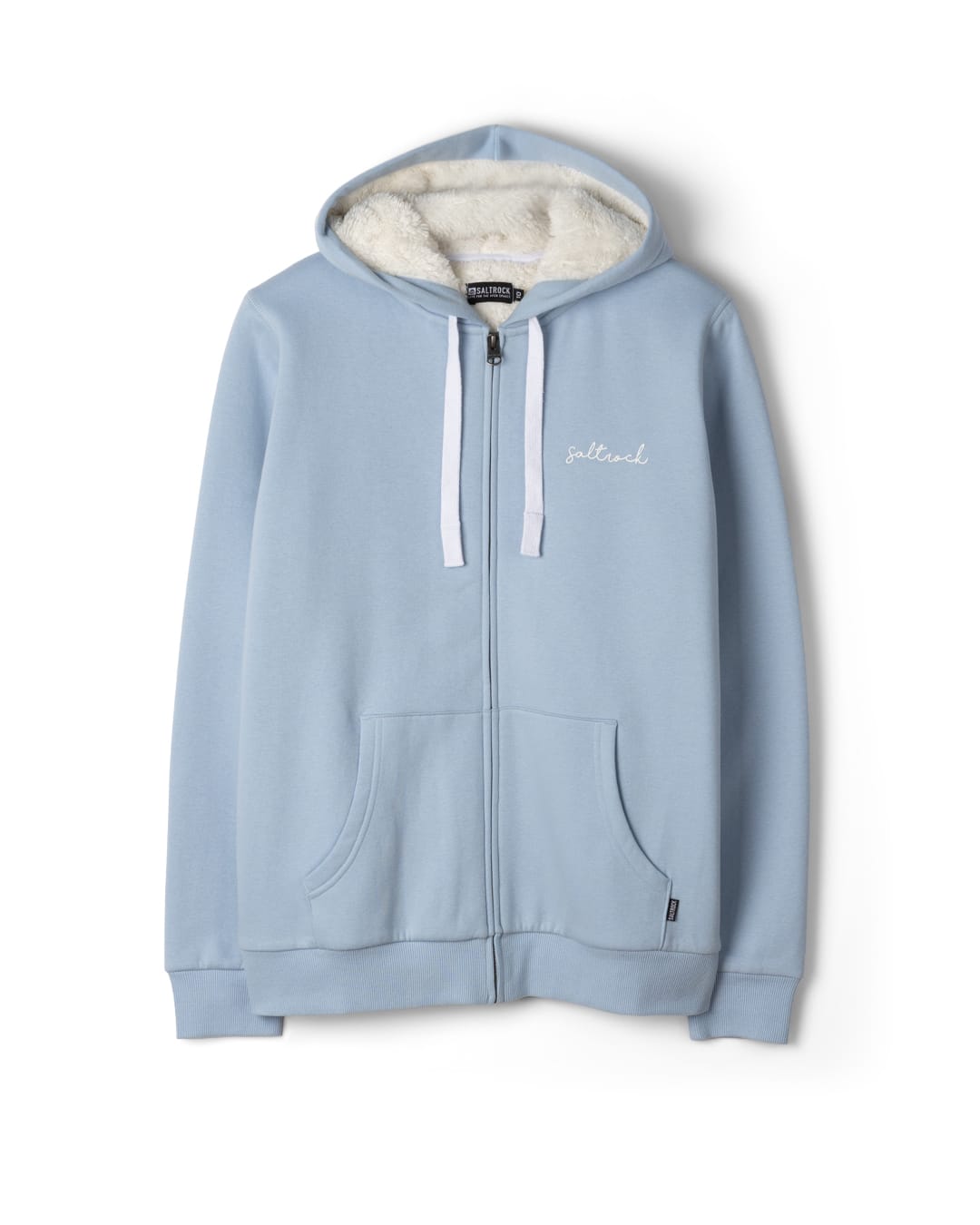 Essential Womens Borg Lined Hoodie In Light Blue