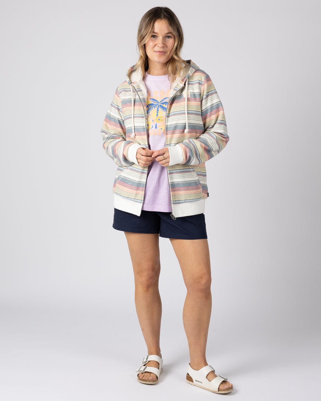 Delen  Womens Lined Hoodie in Multi