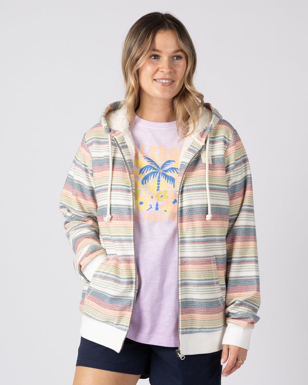 Delen  Womens Lined Hoodie in Multi