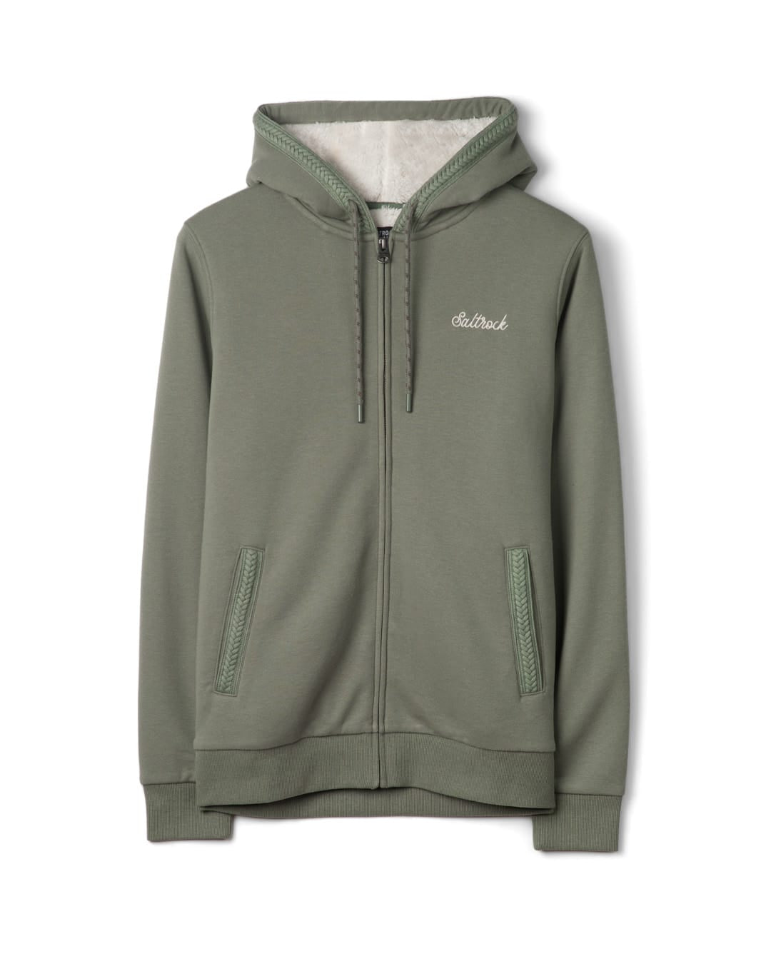 Tamsin Womens Borg Lined Hoodie in Green
