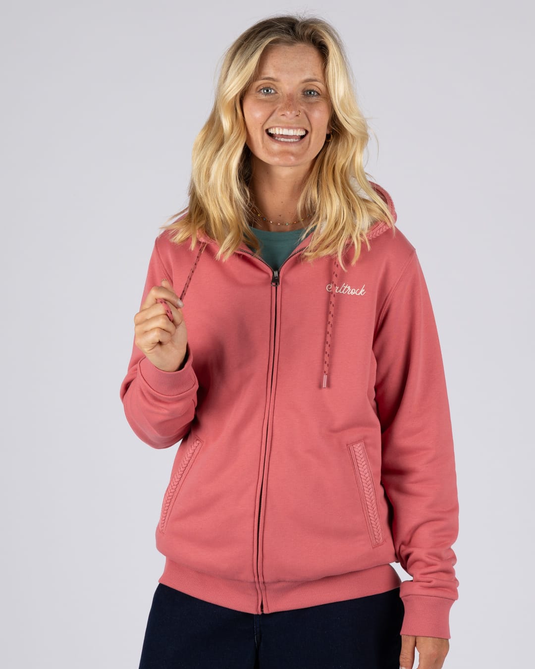 Tamsin Womens Borg Lined Hoodie in Pink