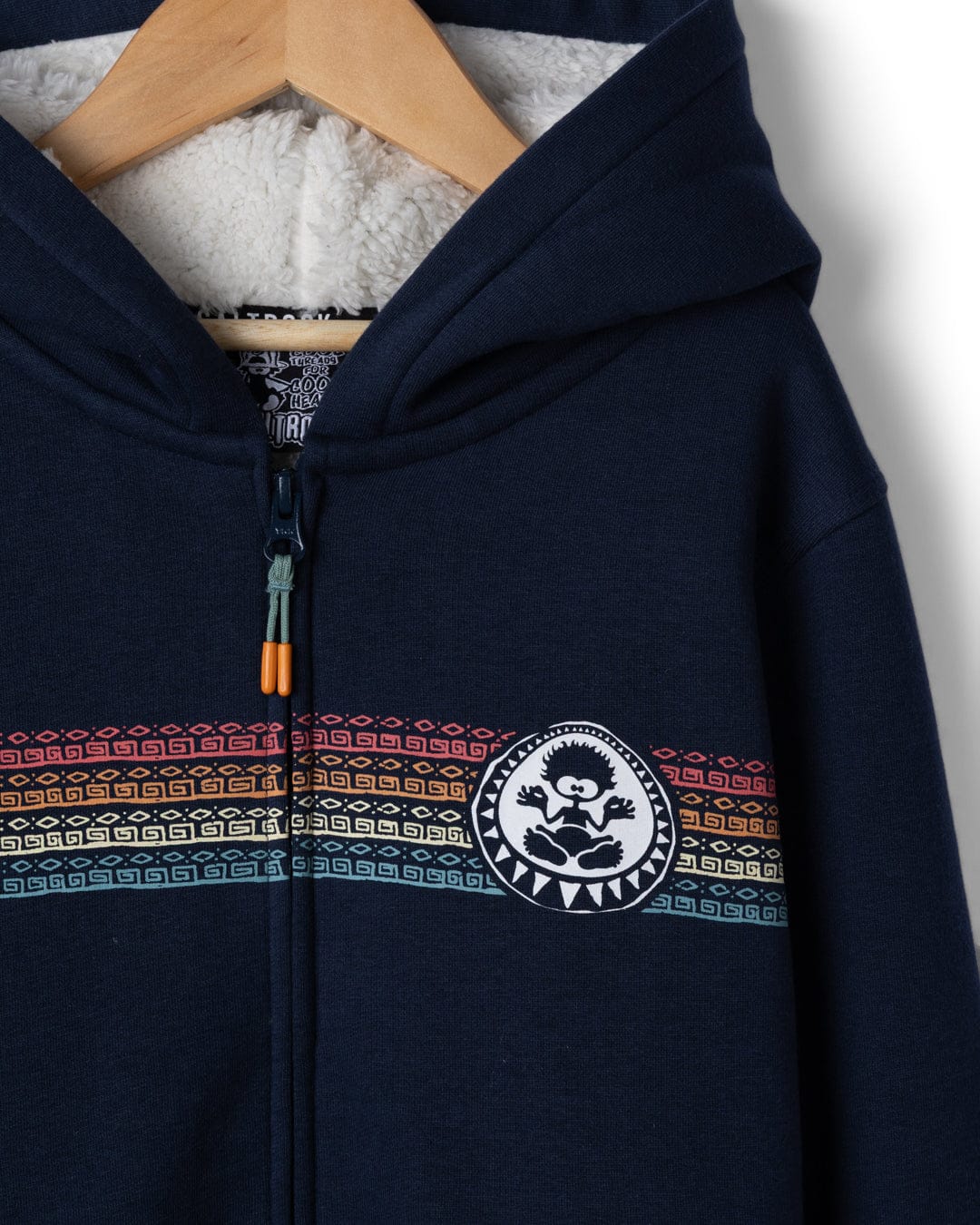 Origin Stripe Kids Borg Lined Hood in Blue