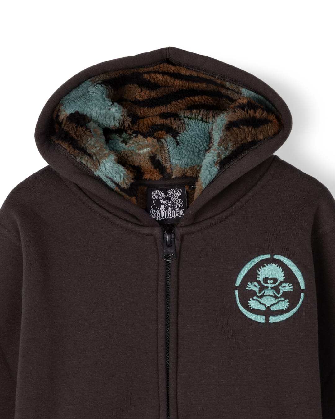 Tiger Target Kids Borg Lined Hoodie in Dark Grey