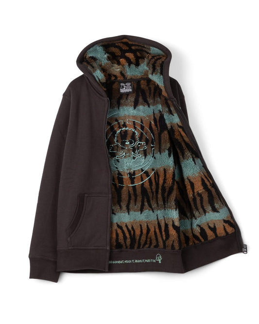 Tiger Target Kids Borg Lined Hoodie in Dark Grey