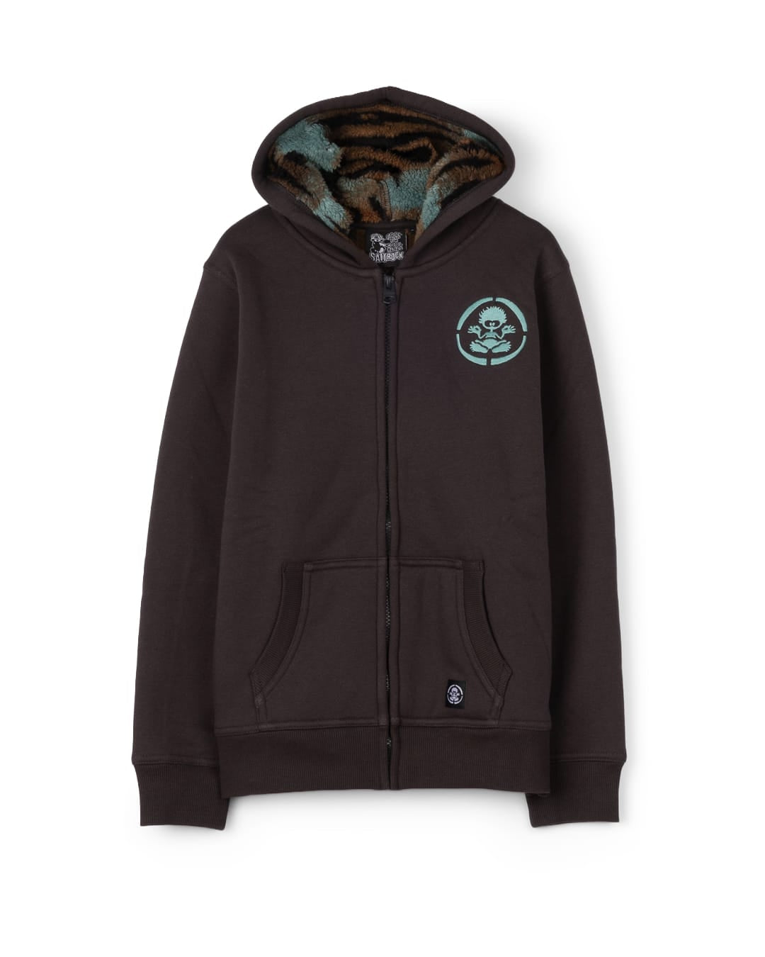 Tiger Target Kids Borg Lined Hoodie in Dark Grey