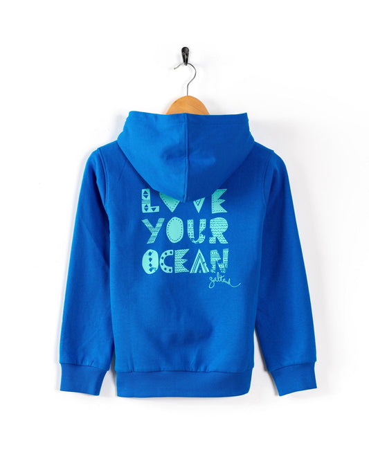 Love Your Ocean - Kids Lined Hoodie - Blue