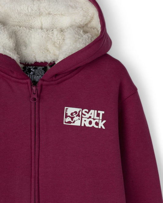 Tok Corp kids Borg Lined Hoodie in Purple