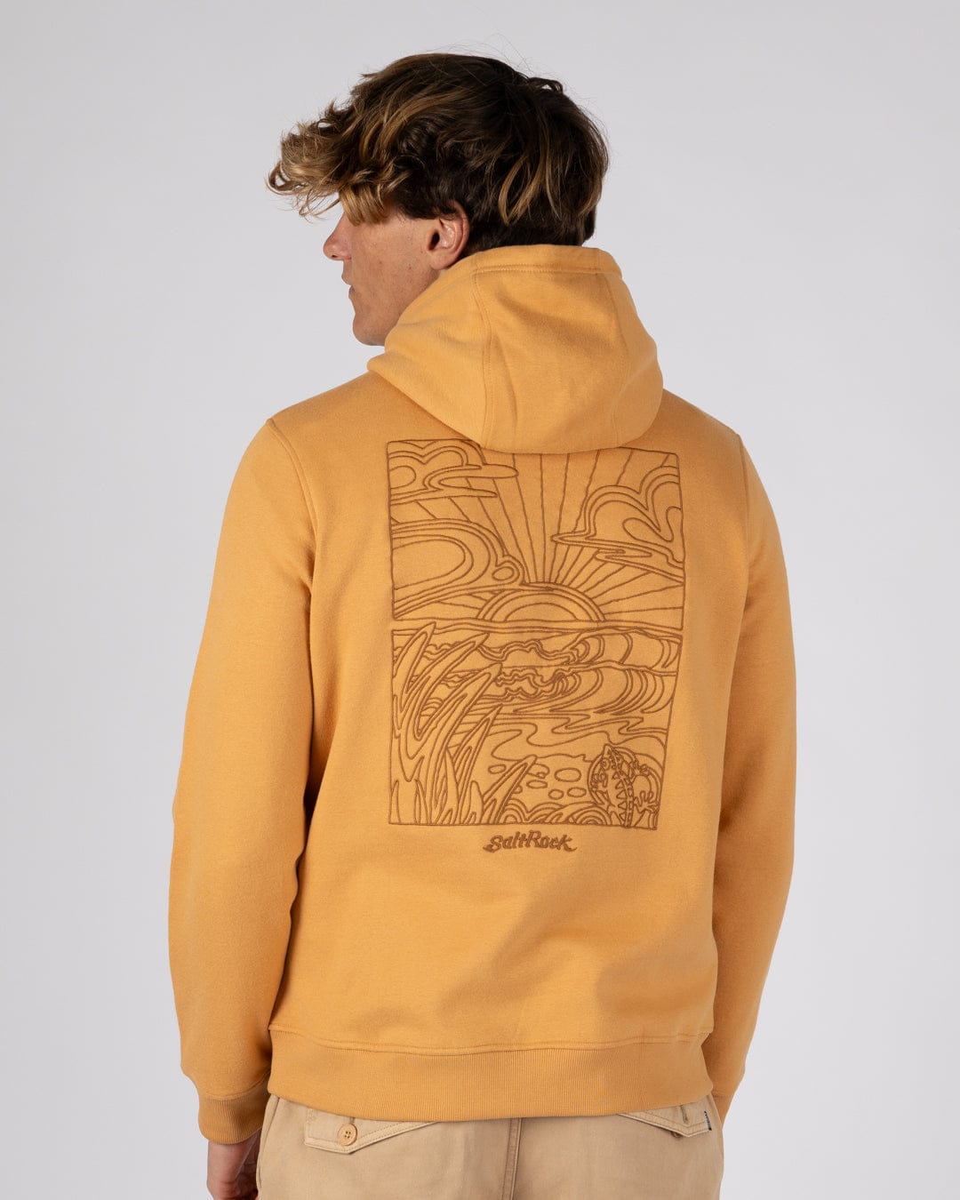 Open Finals Linear Mens Pop Hoodie in Yellow
