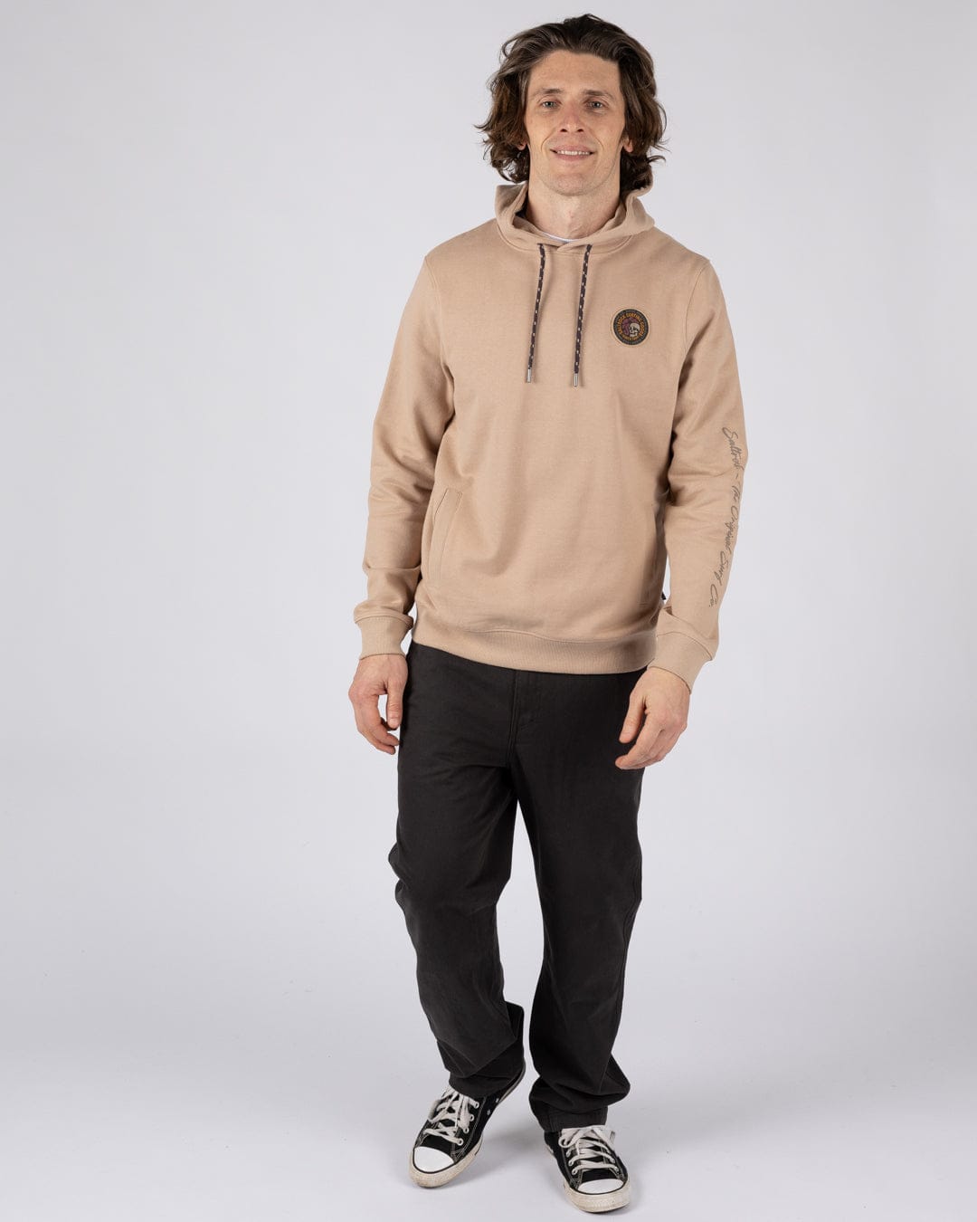 Trail Slogan - Men's Pop Hoodie - Beige