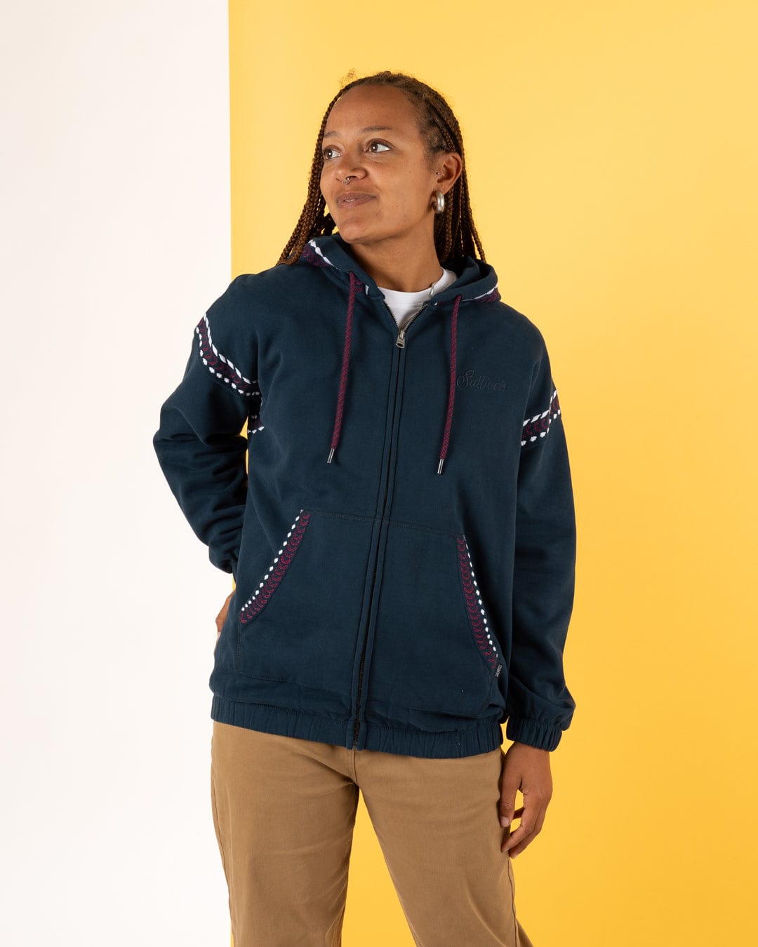 Auden - Womens Oversized Zip Hoodie - Blue