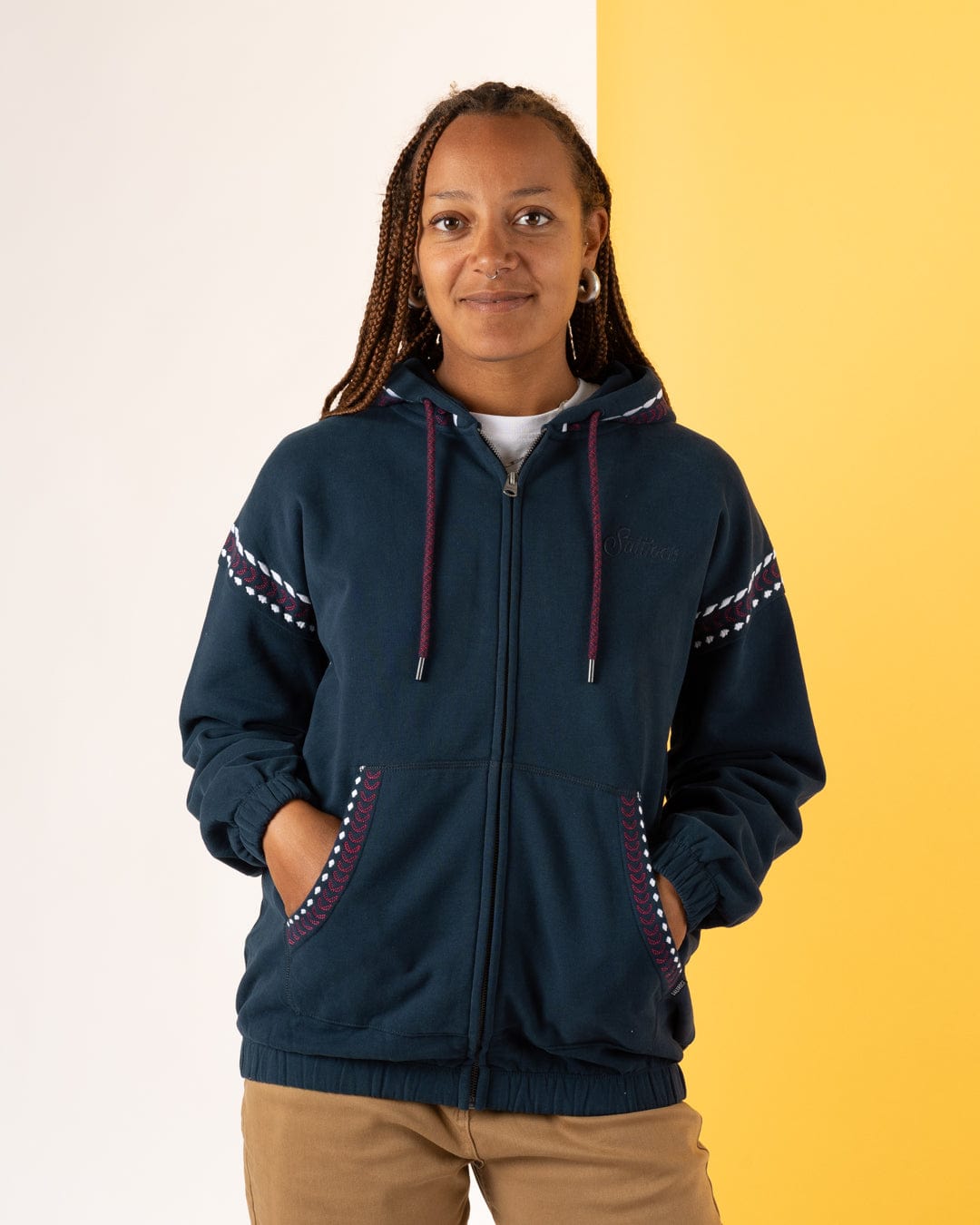 Auden - Womens Oversized Zip Hoodie - Blue