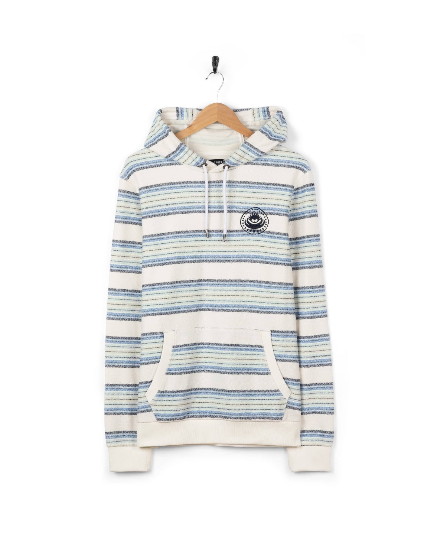 Trewan Flame Mens Pop Hoodie in Blue/White Stripe