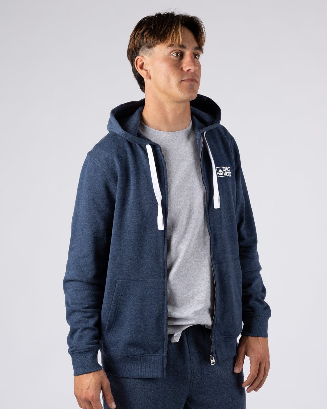 Saltrock Original - Mens Zip Hood - Blue Marl