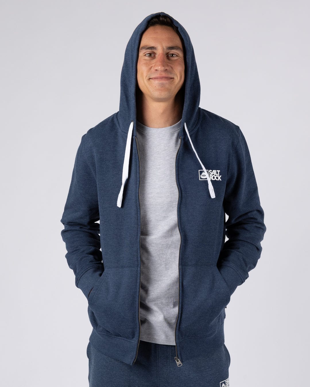 Saltrock Original - Mens Zip Hood - Blue Marl