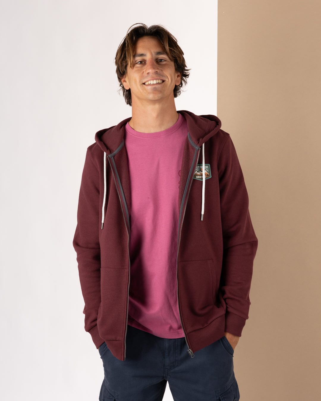 Uplands - Mens Zip Hoodie - Purple