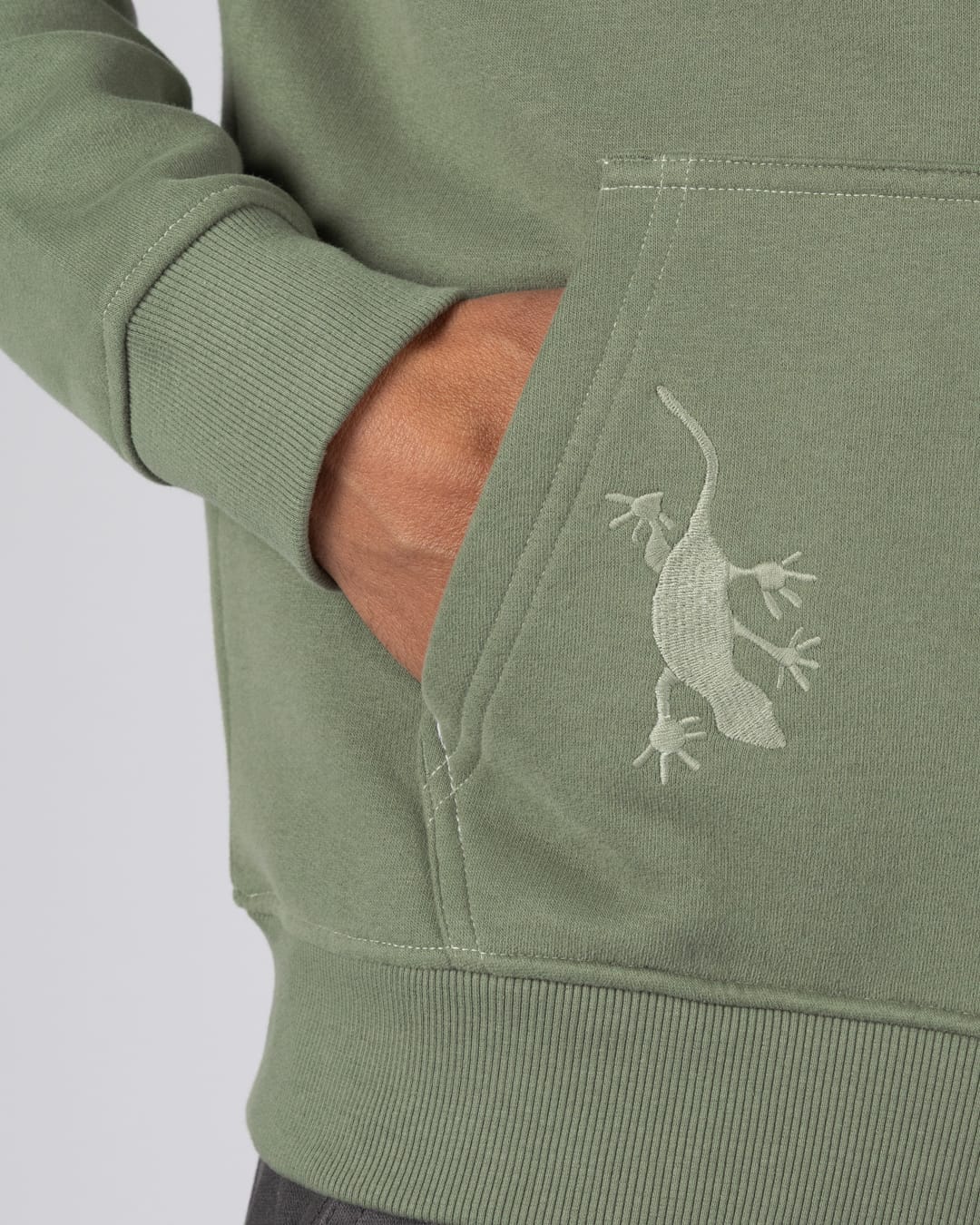 Origin Gecko Zip Through Hoodie in Green