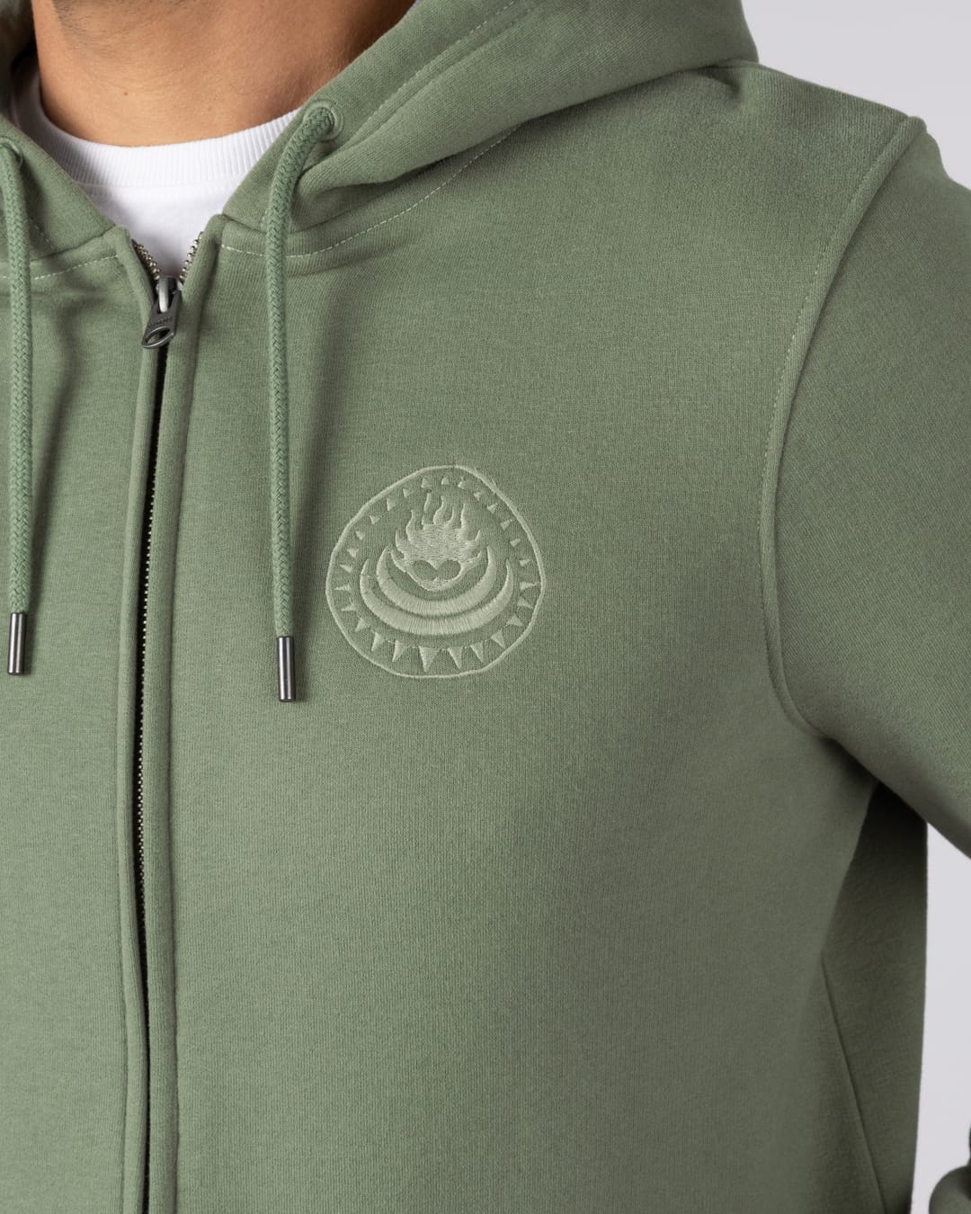 Origin Gecko Zip Through Hoodie in Green