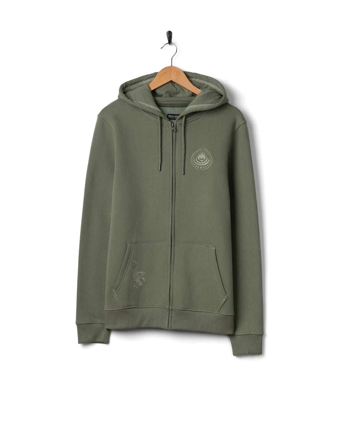 Origin Gecko Zip Through Hoodie in Green