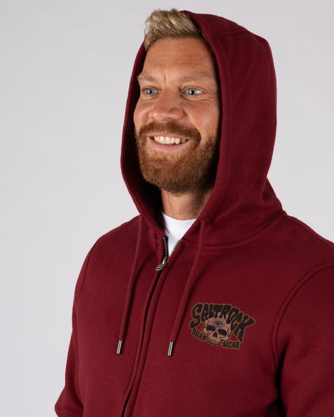 Wild Surf Mens Zip Hoodie in Red