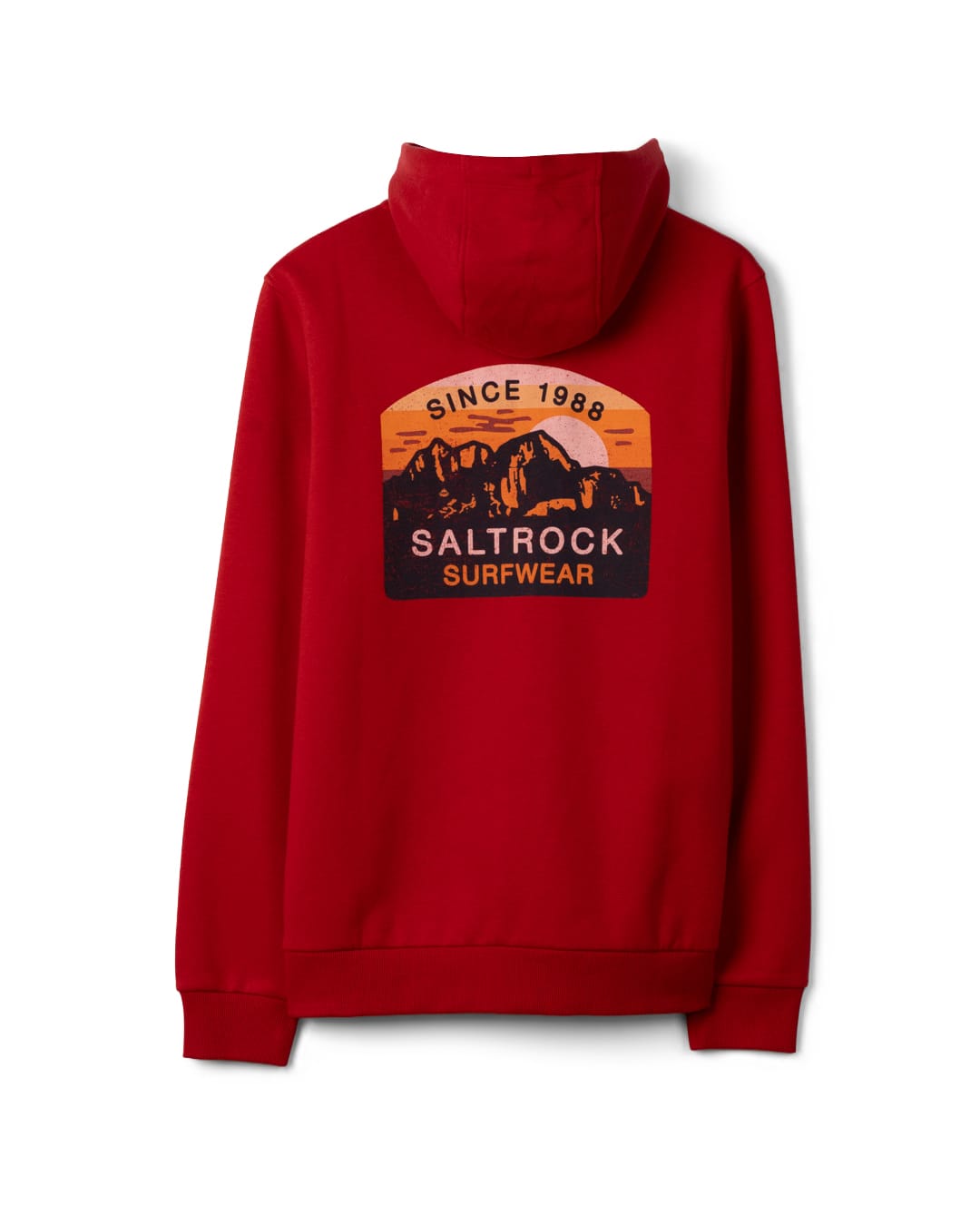 Mountain Badge Mens Classic Zip Hoodie In Dark Red