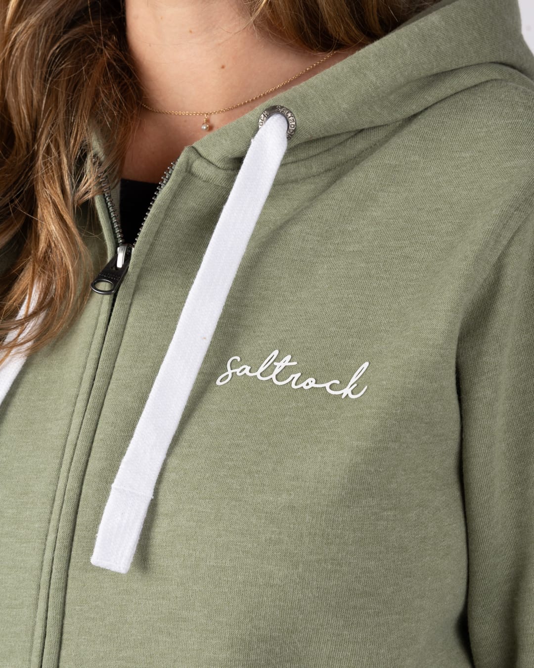 Essential Womens Zip Hoodie in Green