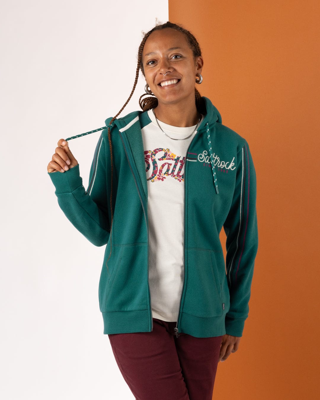 Links - Womens Zip Hoodie - Teal