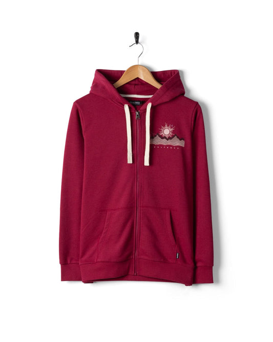 Horizon - Womens Zip Hoodie - Dark Pink