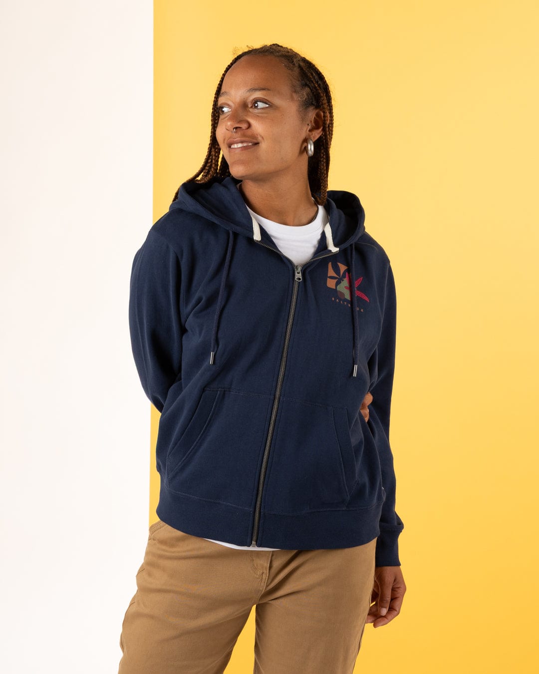 Balance Wild - Womens Zip Hoodie - Blue