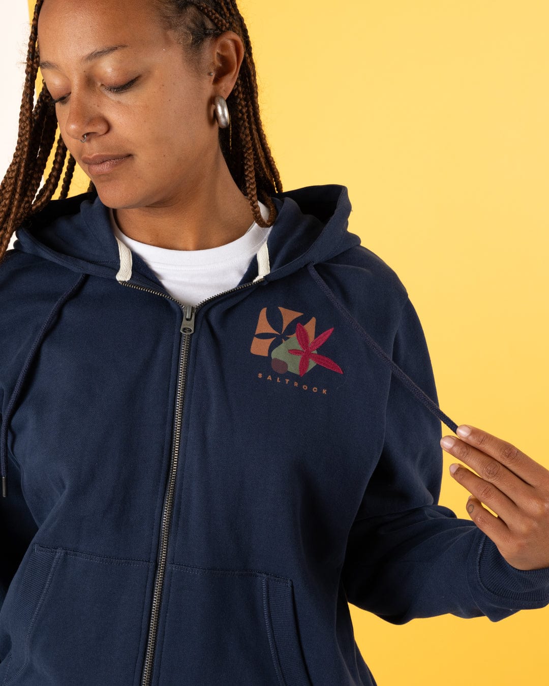 Balance Wild - Womens Zip Hoodie - Blue