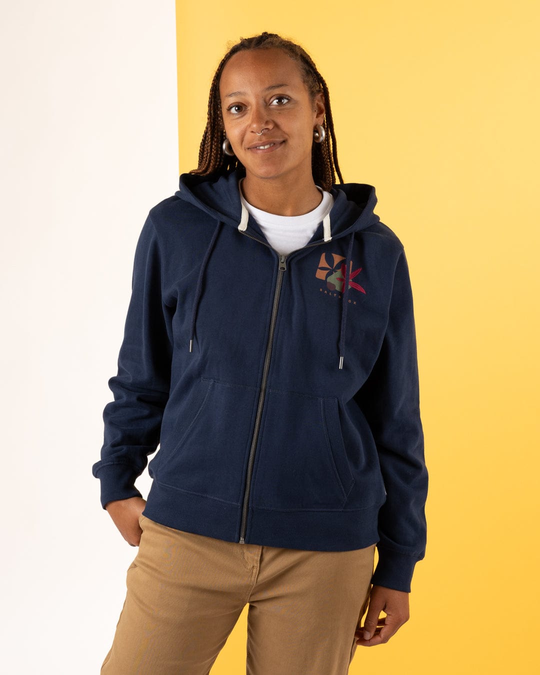 Balance Wild - Womens Zip Hoodie - Blue