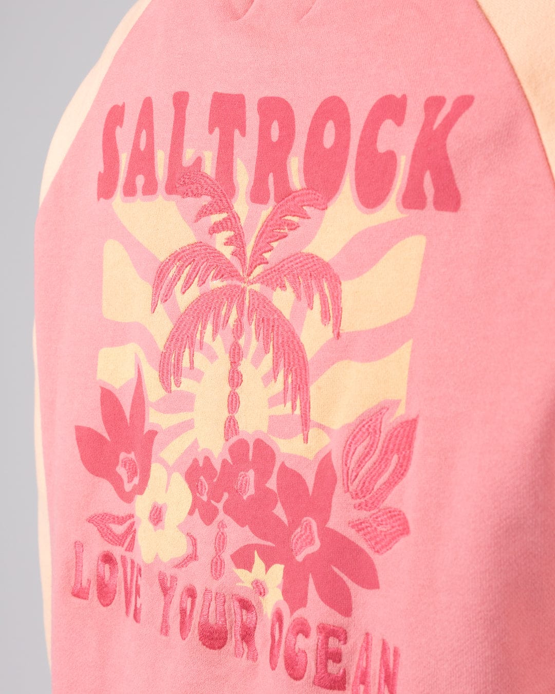 Sun Daze  Womens Zip Through Hoodie in Bright Pink