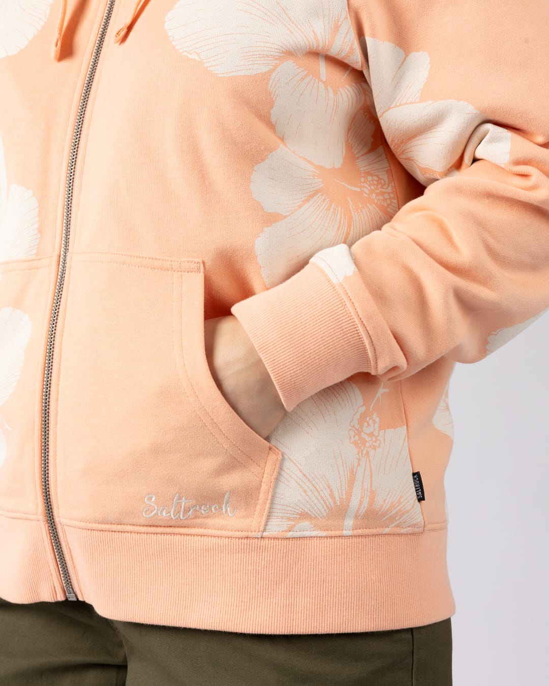 Mandarah Womens Zip Hoodie in Light Pink