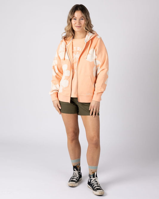 Mandarah Womens Zip Hoodie in Light Pink