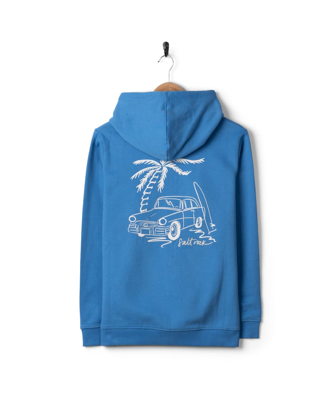 Driver Womens Zip Through Hoodie in Bright Blue