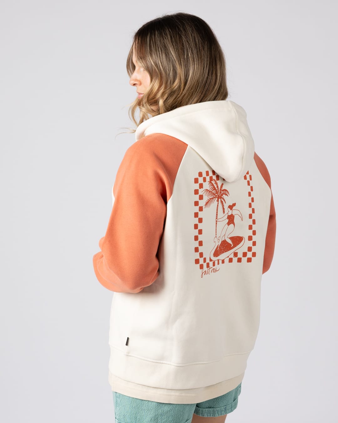 Waves For Days Women Zip Through Hoodie in Cream