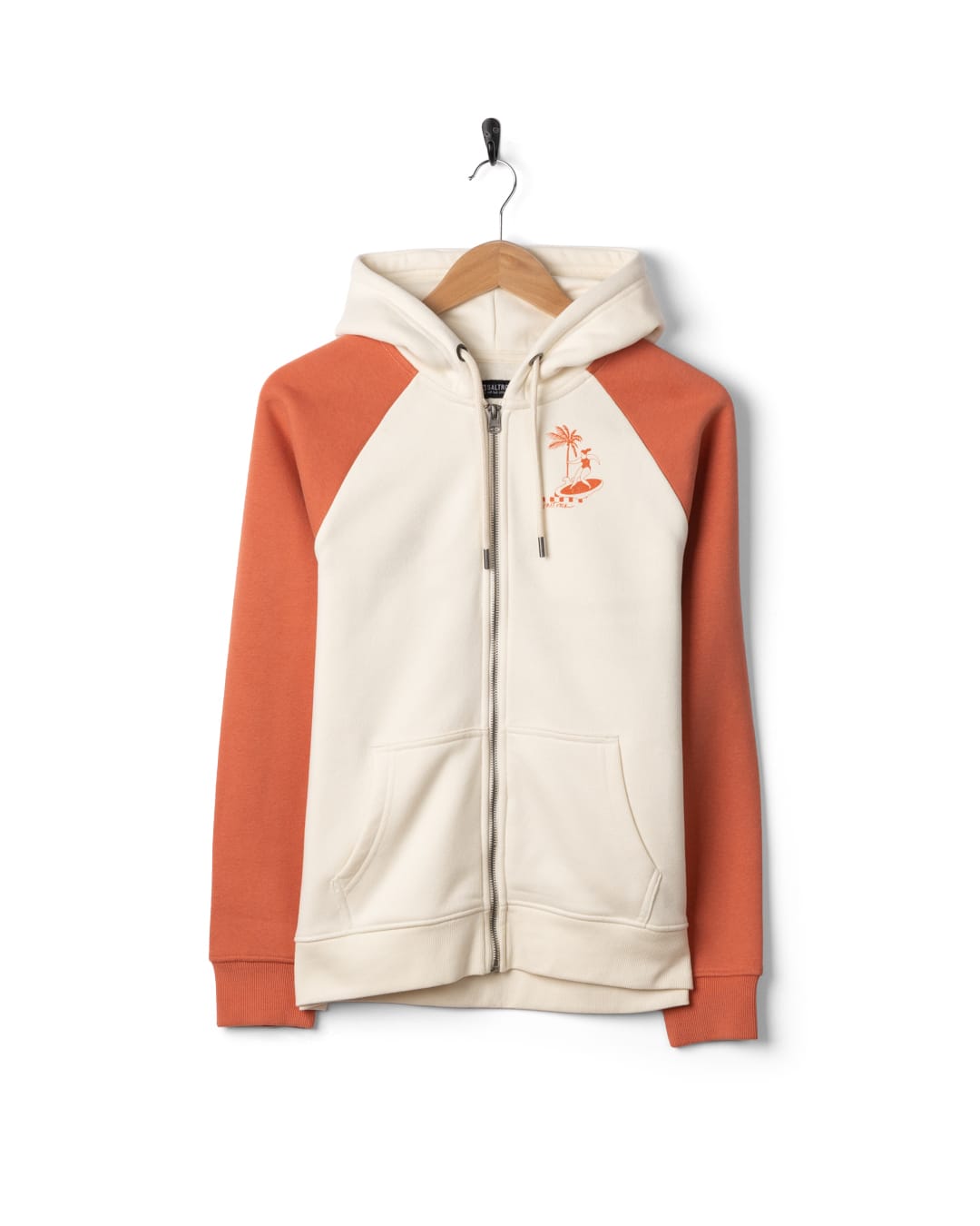 Waves For Days Women Zip Through Hoodie in Cream