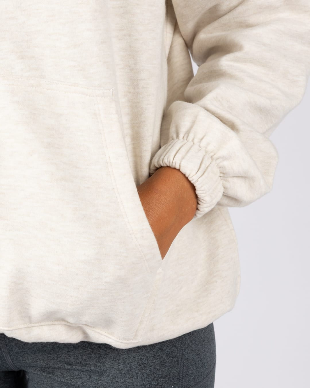 Selene Womens Oversized Zip Hoodie in Cream