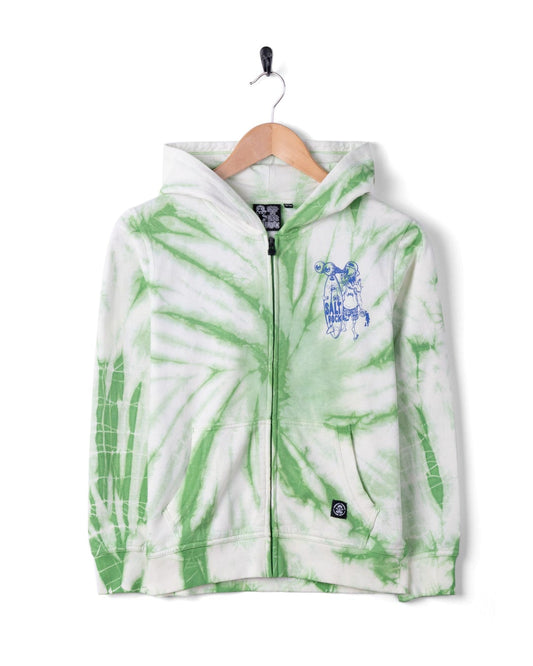 Dawn Ready - Kids Tie Dye Zip Hoodie - Light Green