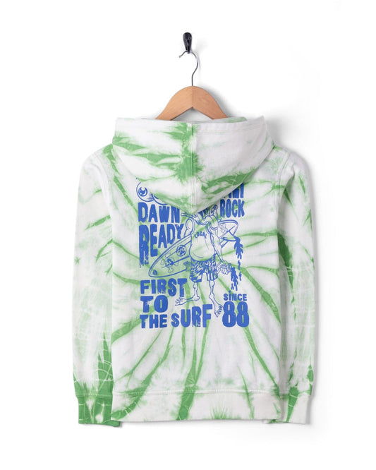 Dawn Ready - Kids Tie Dye Zip Hoodie - Light Green