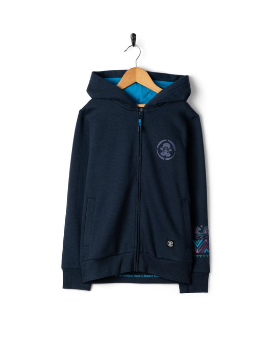 Treehouse Target Tok - Kids Zip Hoodie - Blue