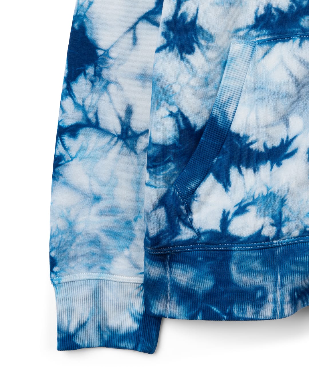 Tribe Tie Dye Zip Hoodie in Bright Blue