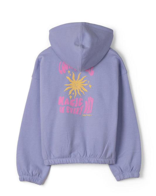 Magic Everyday Kids Oversized Zip Hoodie in Purple