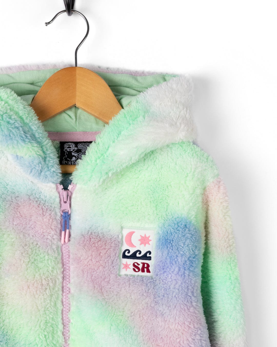 Kiki - Kids Pastel Zip Fleece - Tie Dye Purple/Green