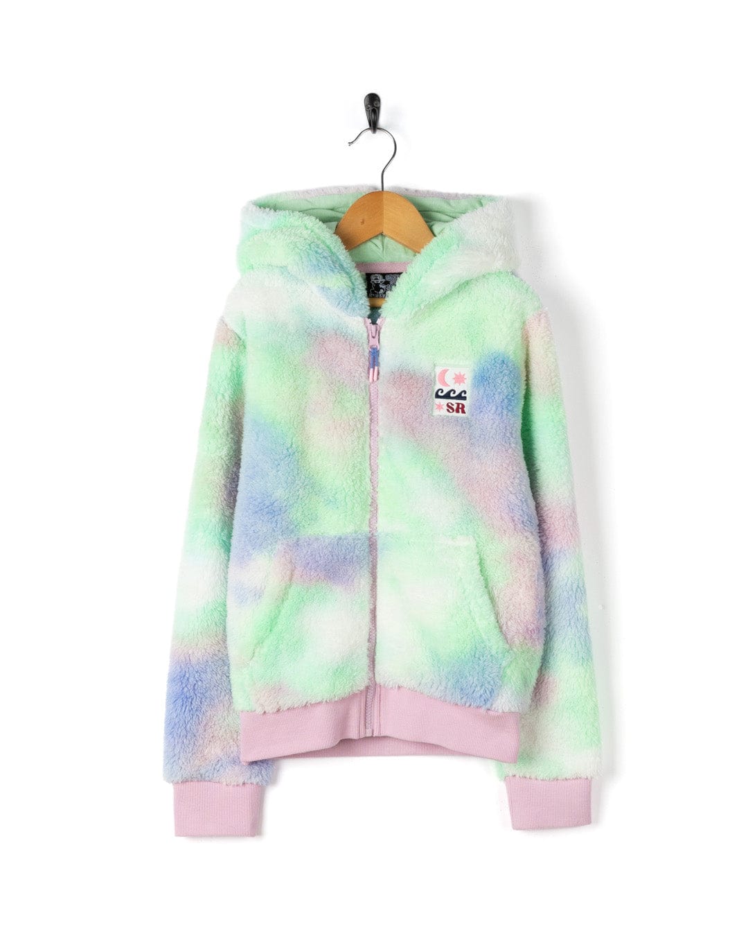 Kiki - Kids Pastel Zip Fleece - Tie Dye Purple/Green