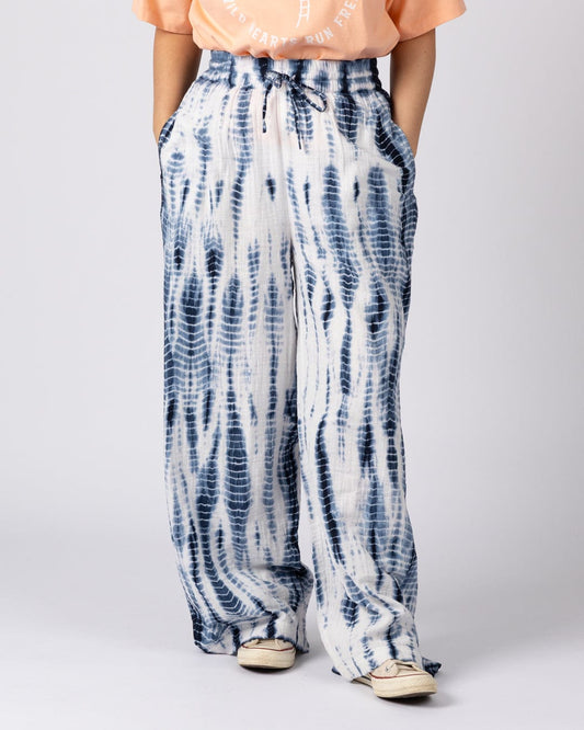 Melda  - Womens Tie Dye Trouser - Blue