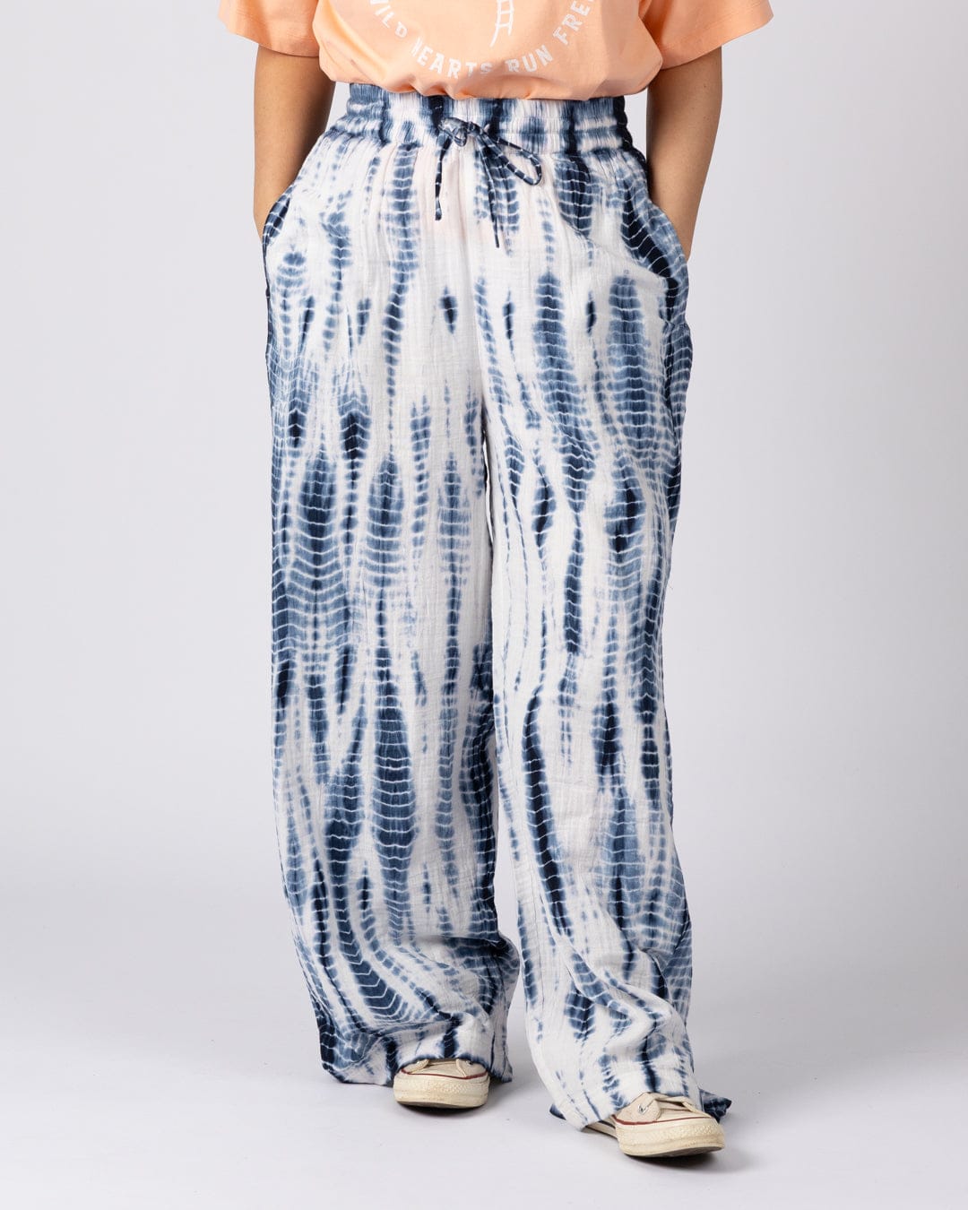 Melda  - Womens Tie Dye Trouser - Blue