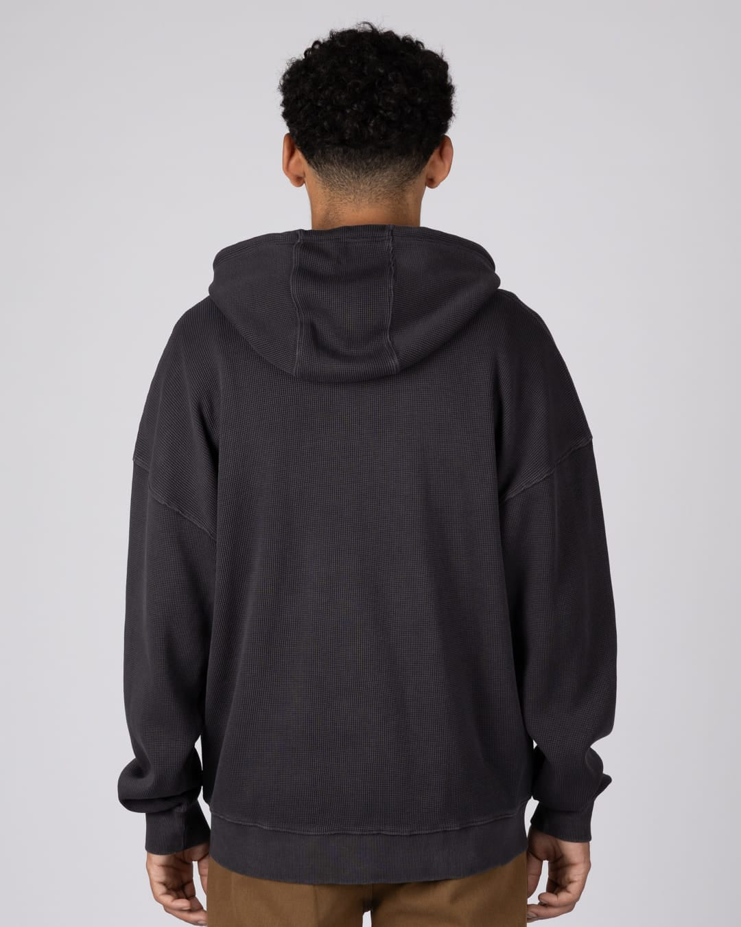 Heritage Logo Mens Oversized Zip Hoodie in Grey