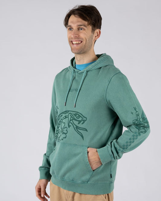 Yesterday's Youth A/W Mens Pop Hoodie in Dark Green